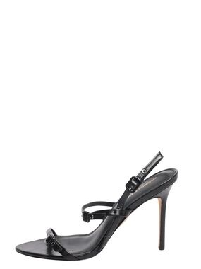 Veronica Beard Alta Leather Buckle Straps 4.5" Stiletto Heel Slingback Sandals